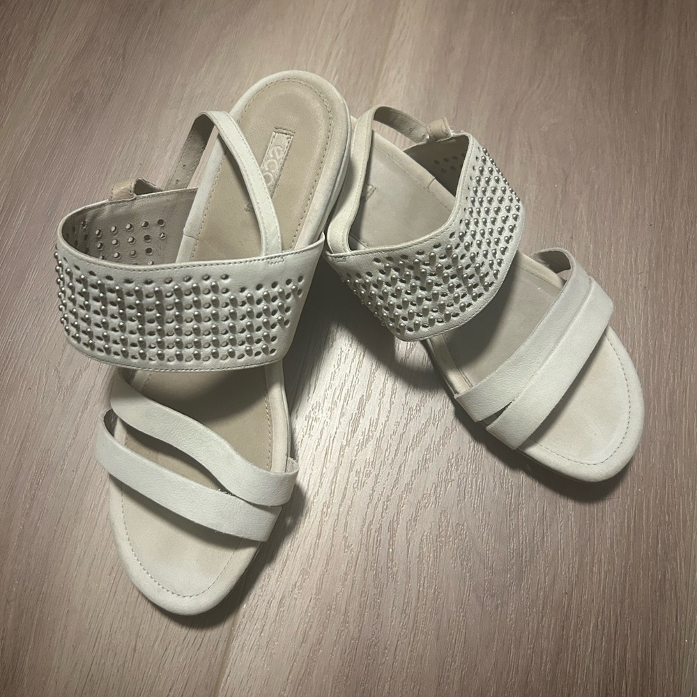Elegant White Studded Women's Sandals